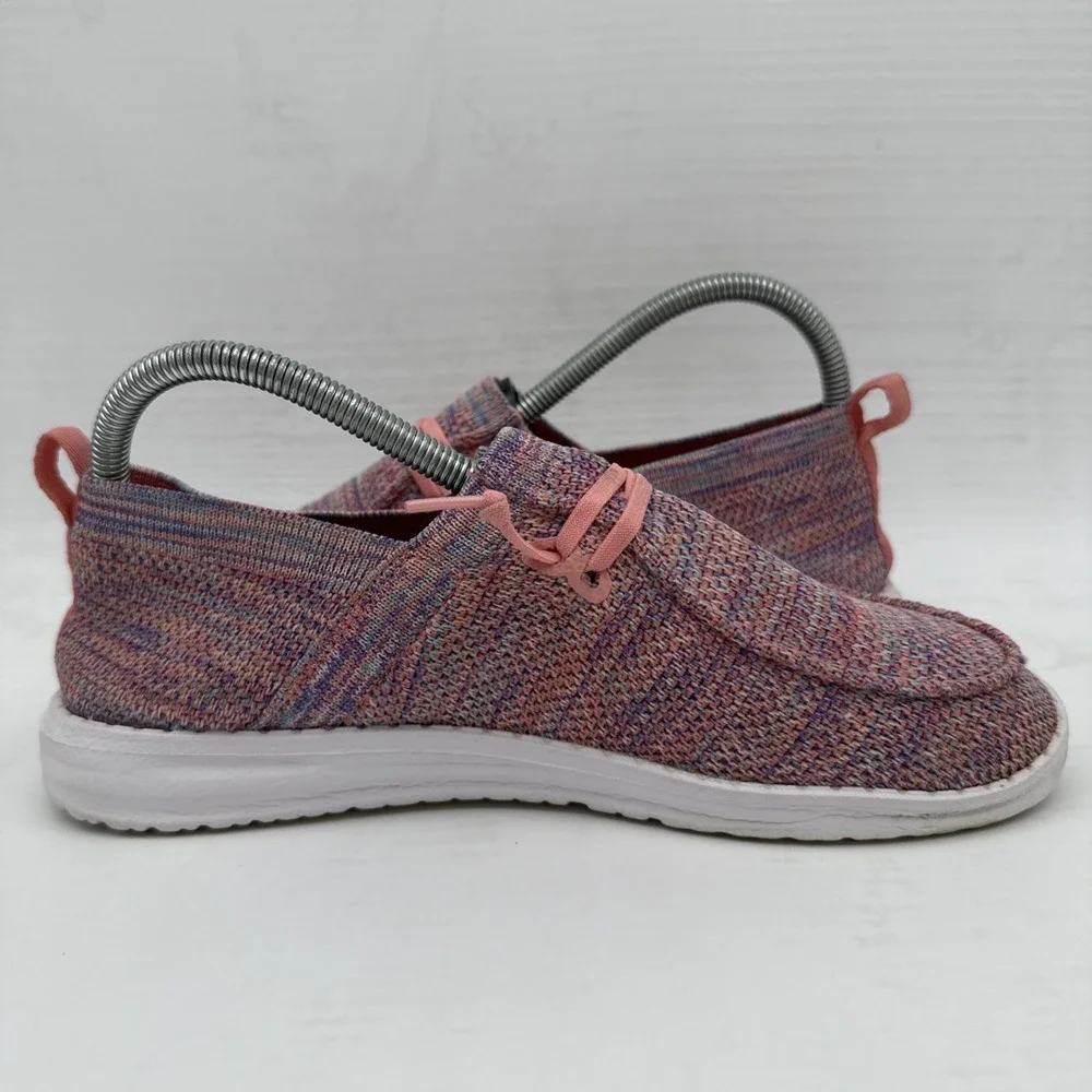 Hey Dude Wendy Halo Womens Size 7 Shoes Sunset Pink Multicolor Moc Toe Slip On
